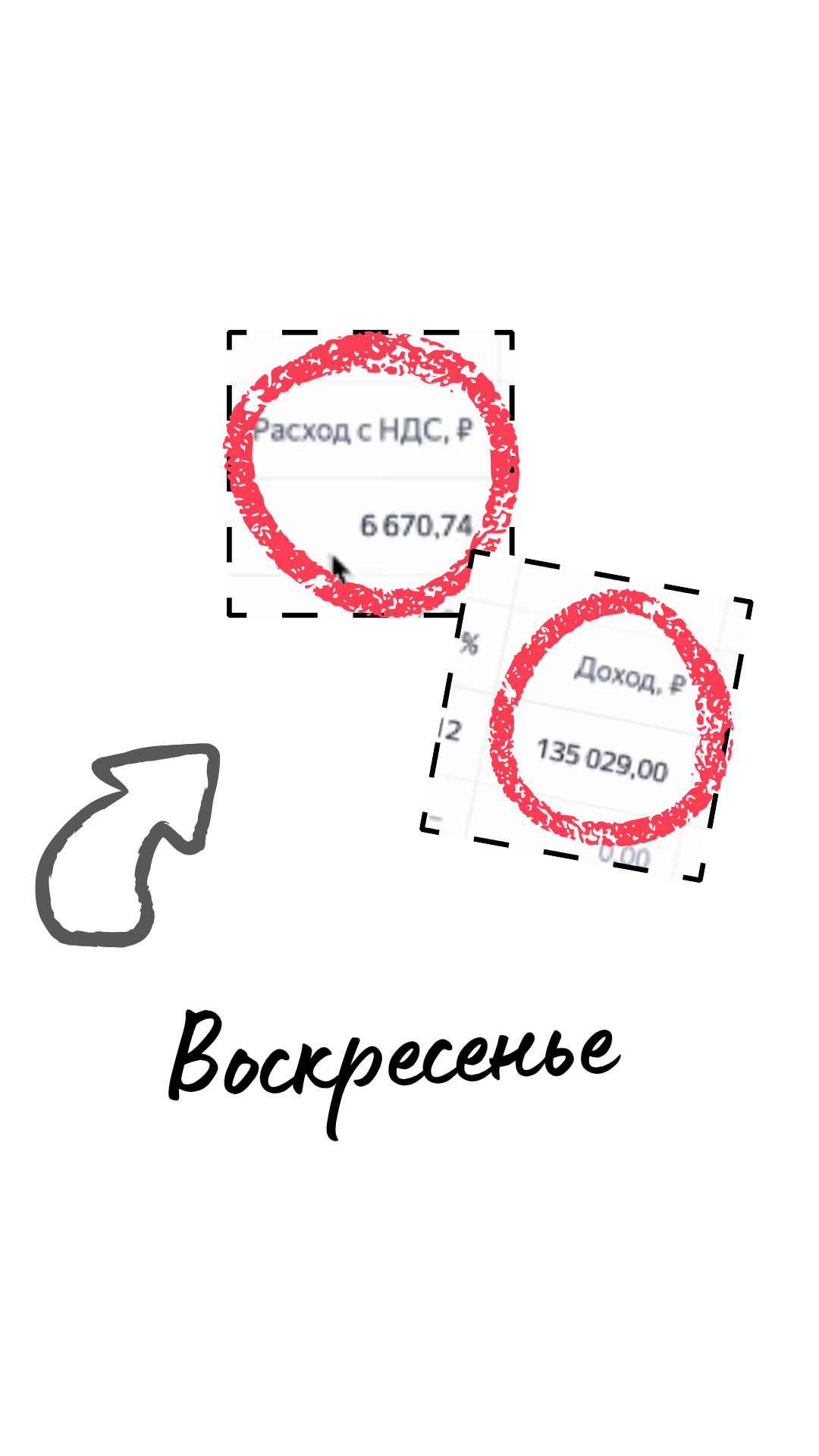 Выходной день в отчёте: 6 670 ₽ → 135 029 ₽